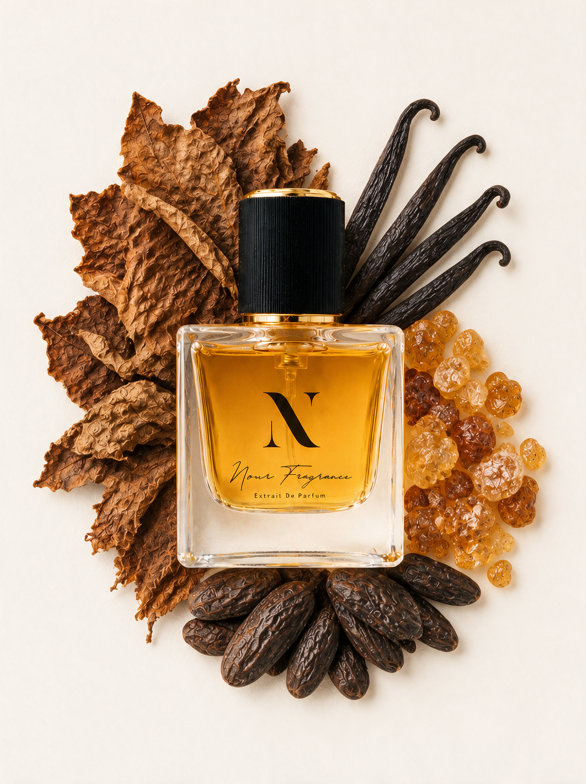 Herod 02 Extrait de Parfum Flatlay mit Tabak, Vanille und Tonka