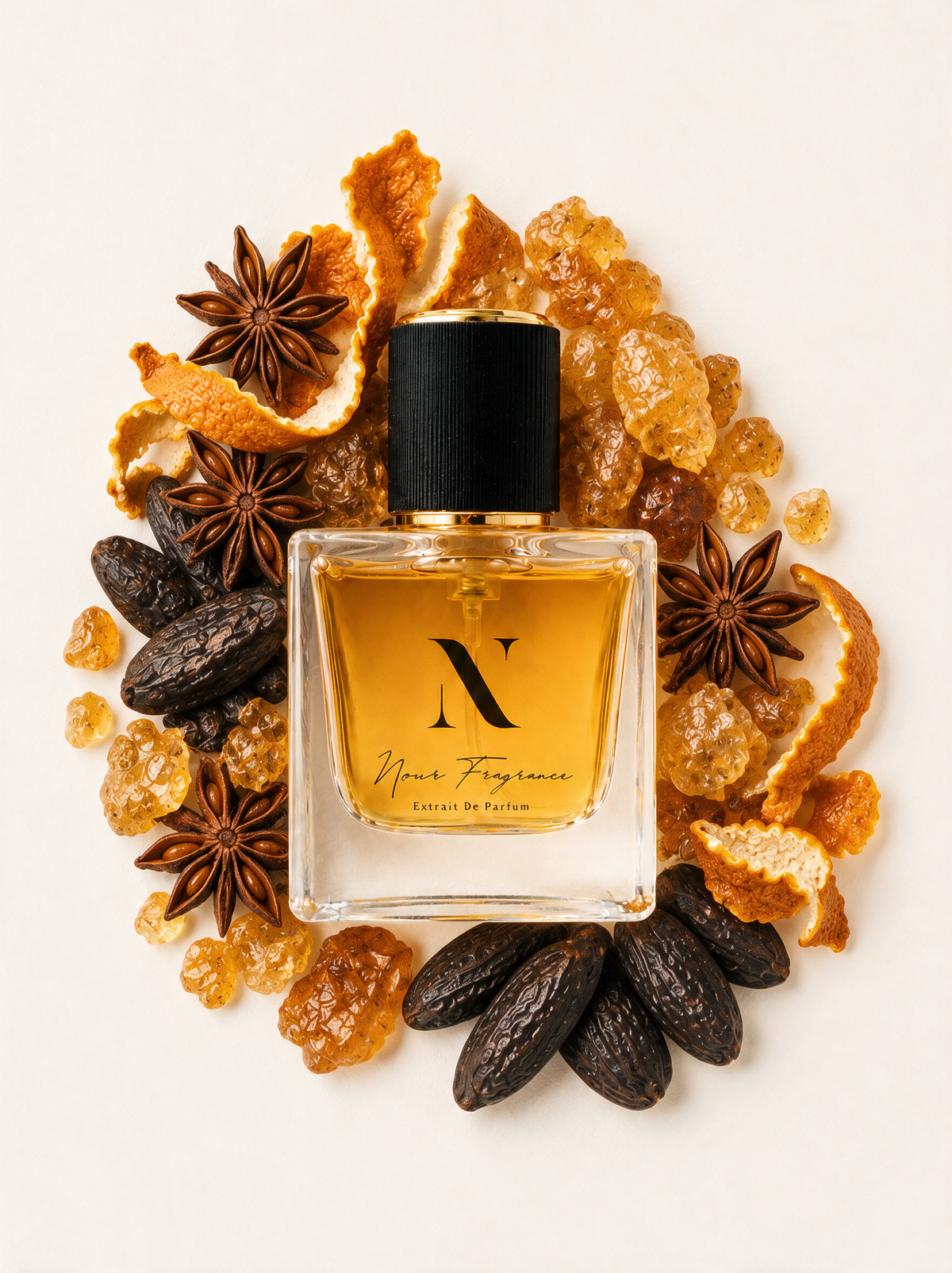 Capit 08 Extrait de Parfum Flatlay mit Amber, Tonka und Sternanis