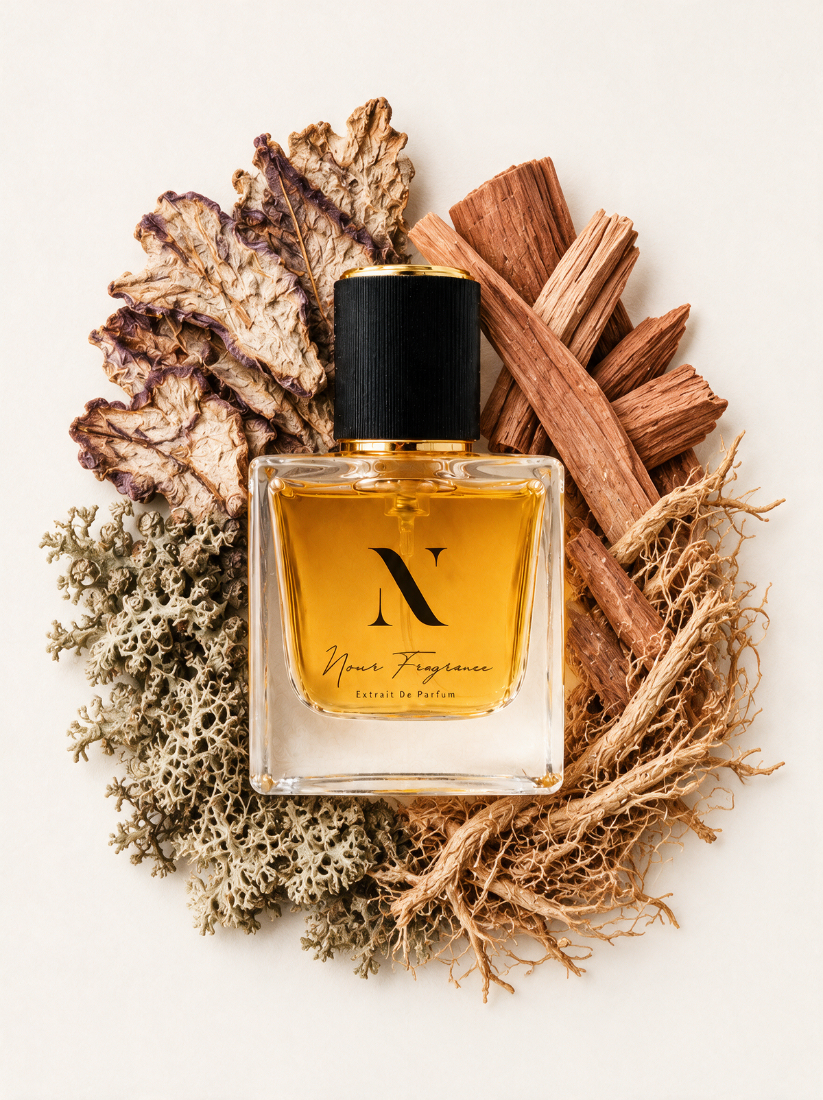 Bltal 04 Extrait de Parfum Flatlay mit Iris, Zedernholz und Vetiver