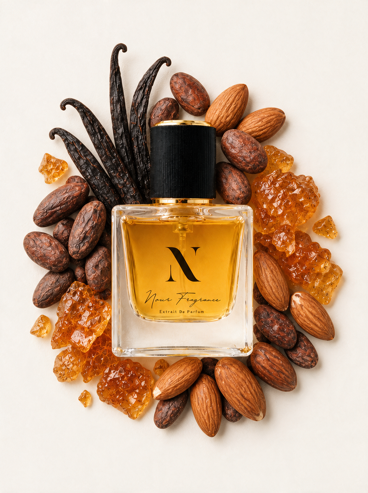 Erbap 06 Extrait de Parfum Flatlay mit Vanille, Kakao und Karamell