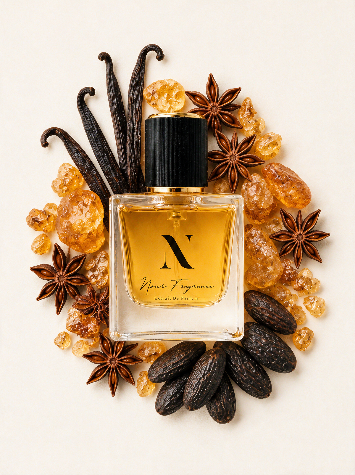 Two 02 Extrait de Parfum Flatlay mit Vanille, Amber und Tonka